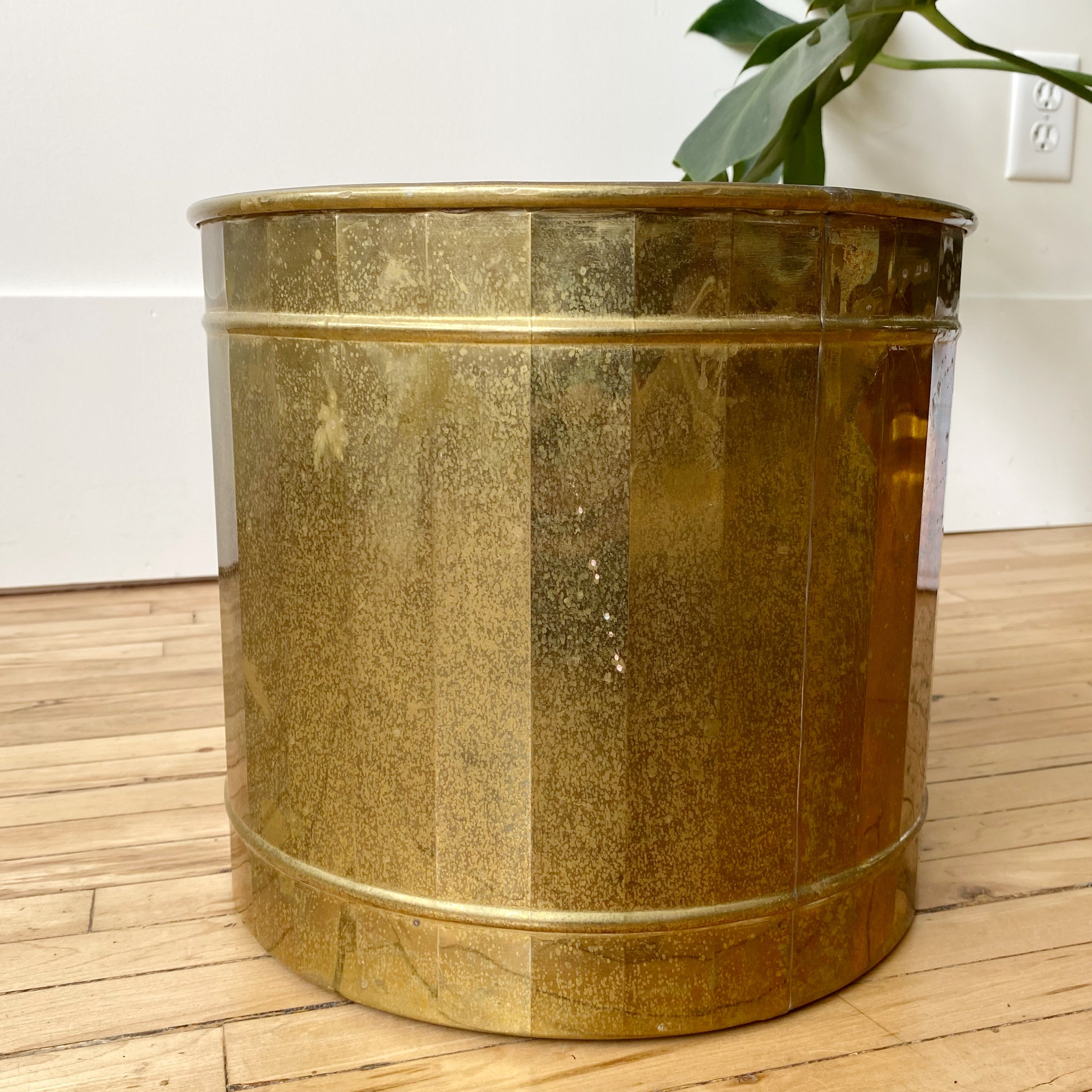 Extra large solid brass planter pot tree or large newest houseplant planter