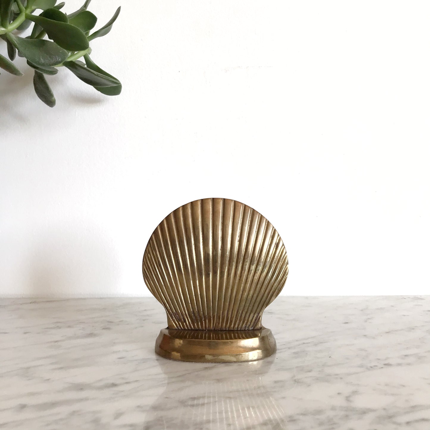 Vintage Brass Seashell Bookend