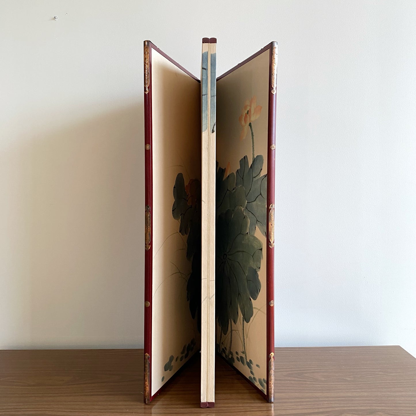 Vintage Hand-Painted Folding Screen / Room Divider