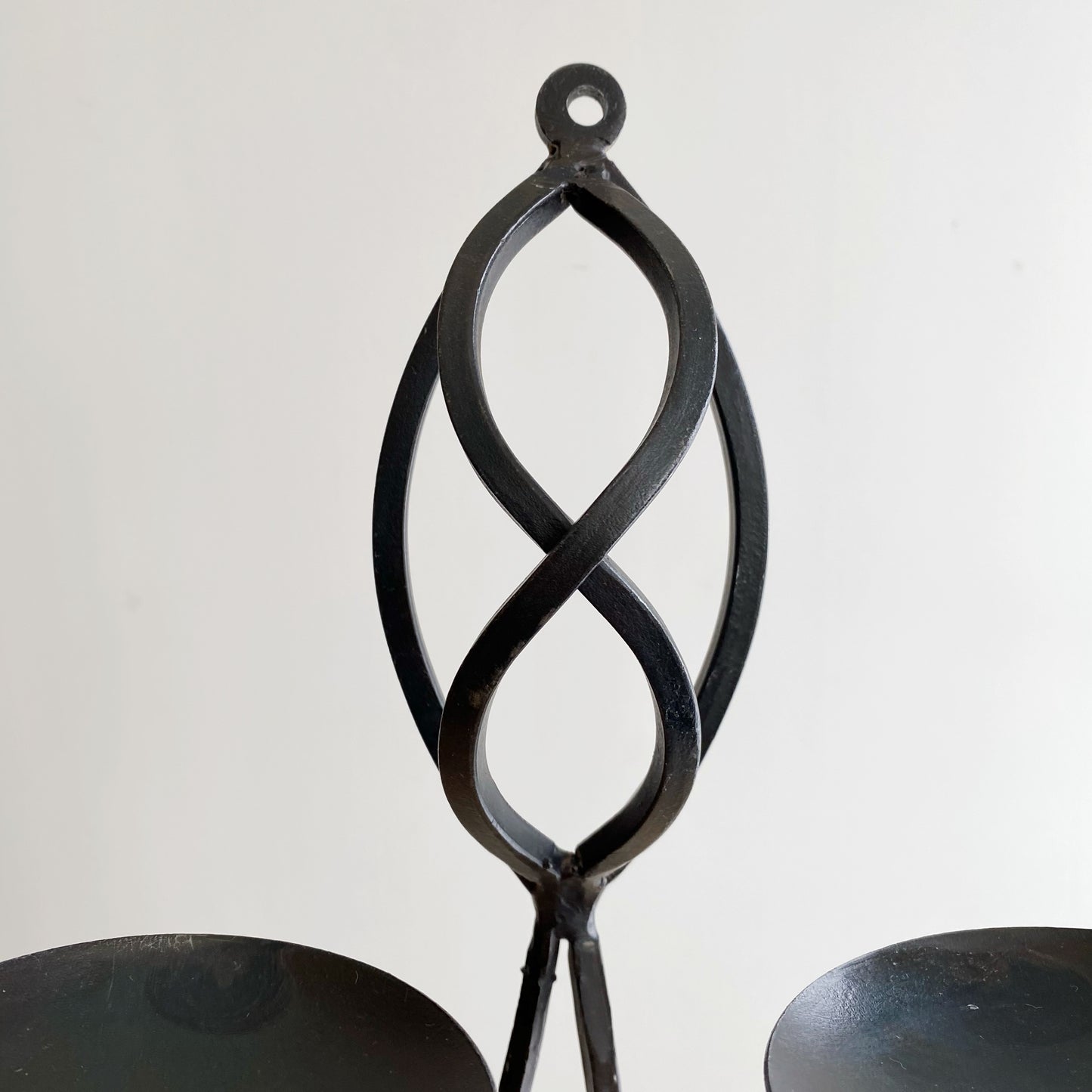 Vintage Twisted Iron Double Candle Sconce