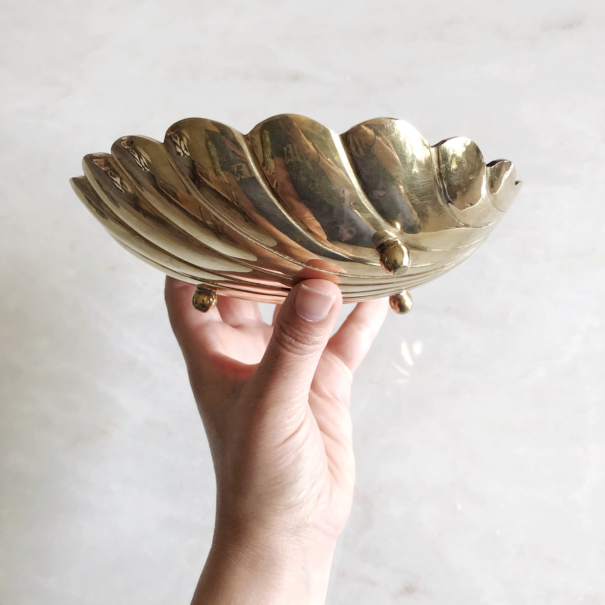 Large Brass Shell Dish