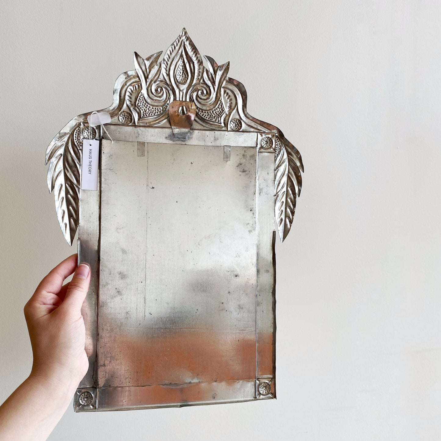 Vintage Pressed Tin Accent Mirror