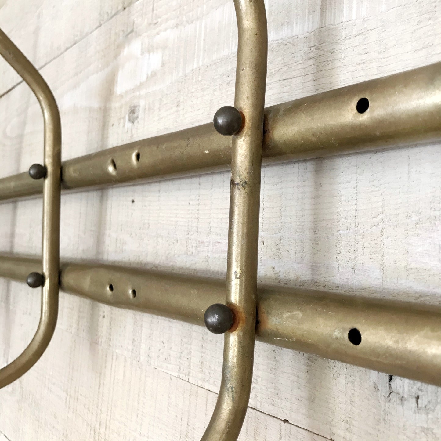 Antique Brass Wall Mounted Coat Rack, 36"