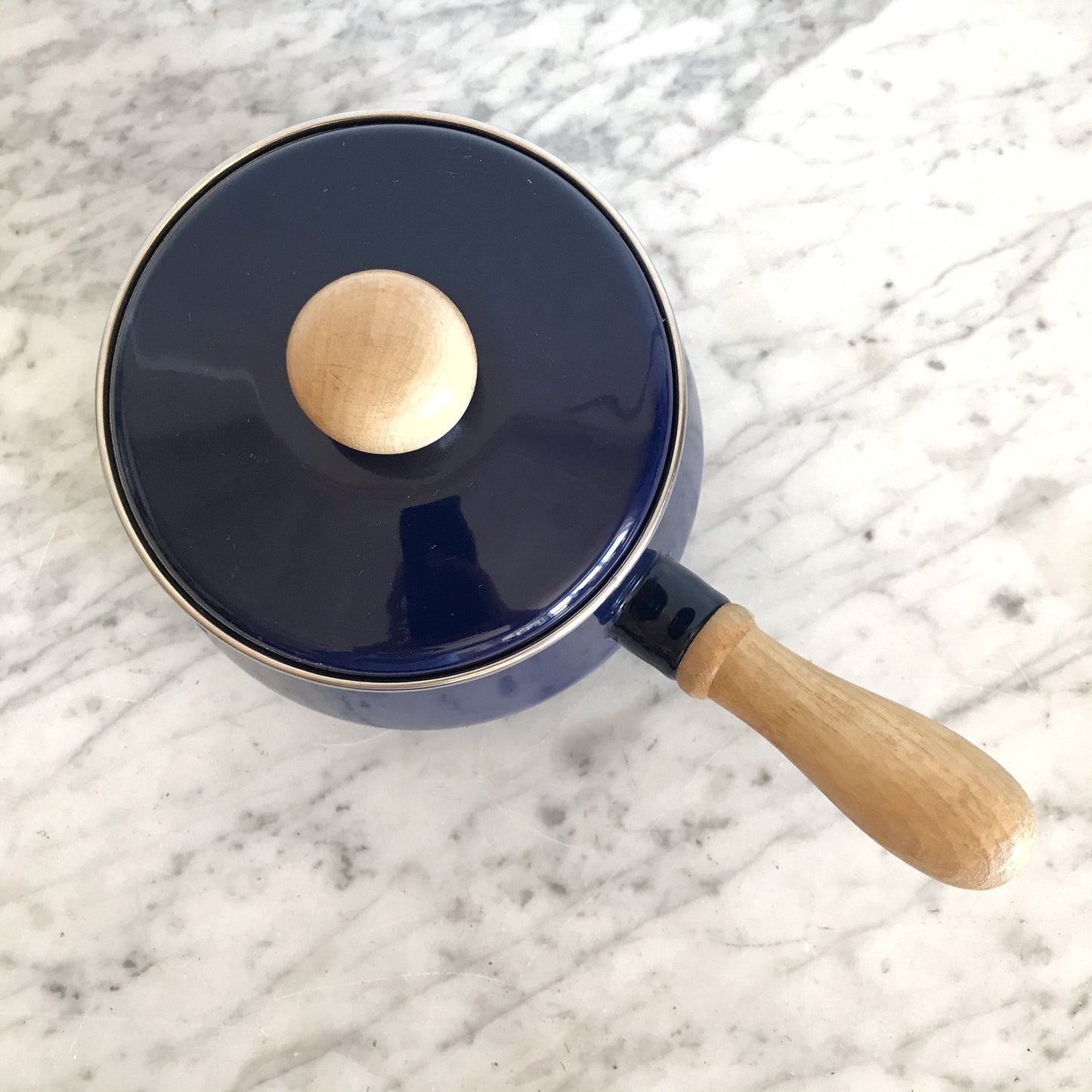 Vintage Blue Enamel Saucepan