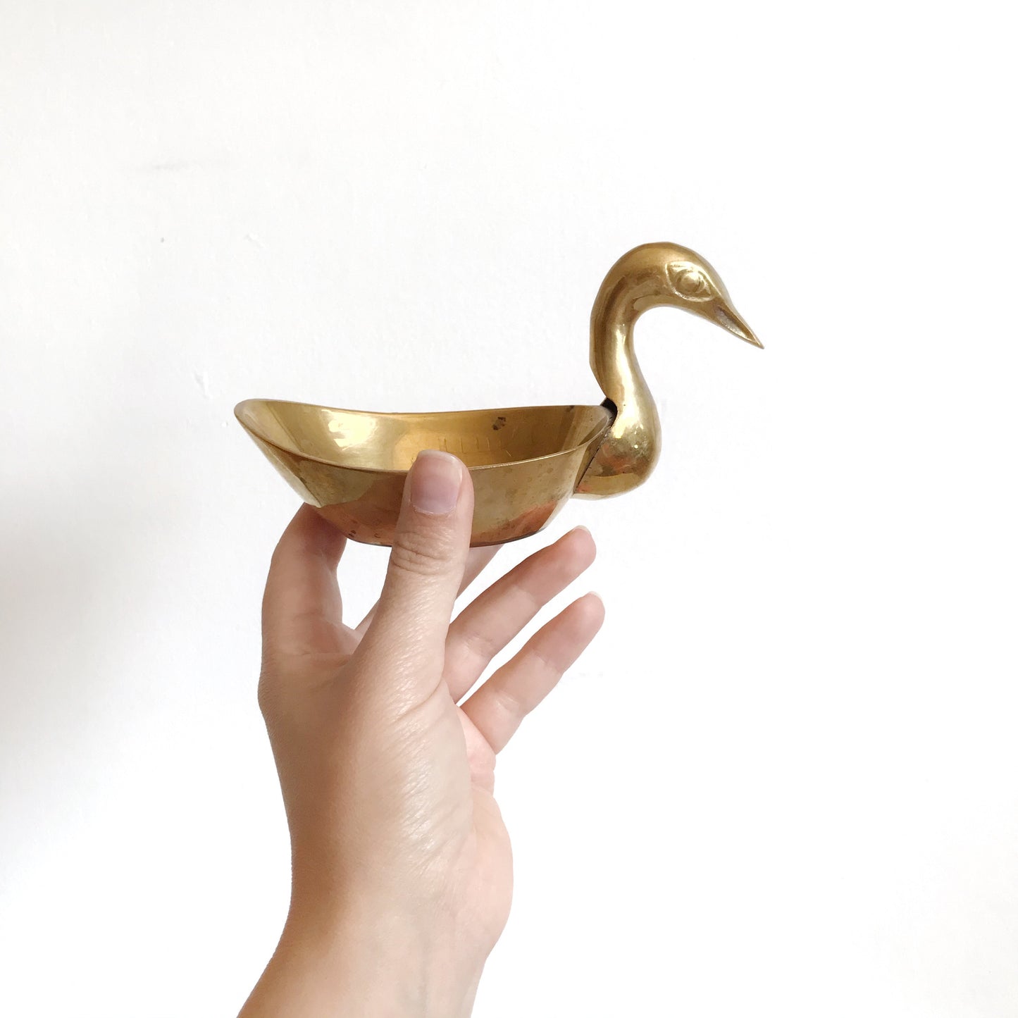 Vintage Brass Swan Dish