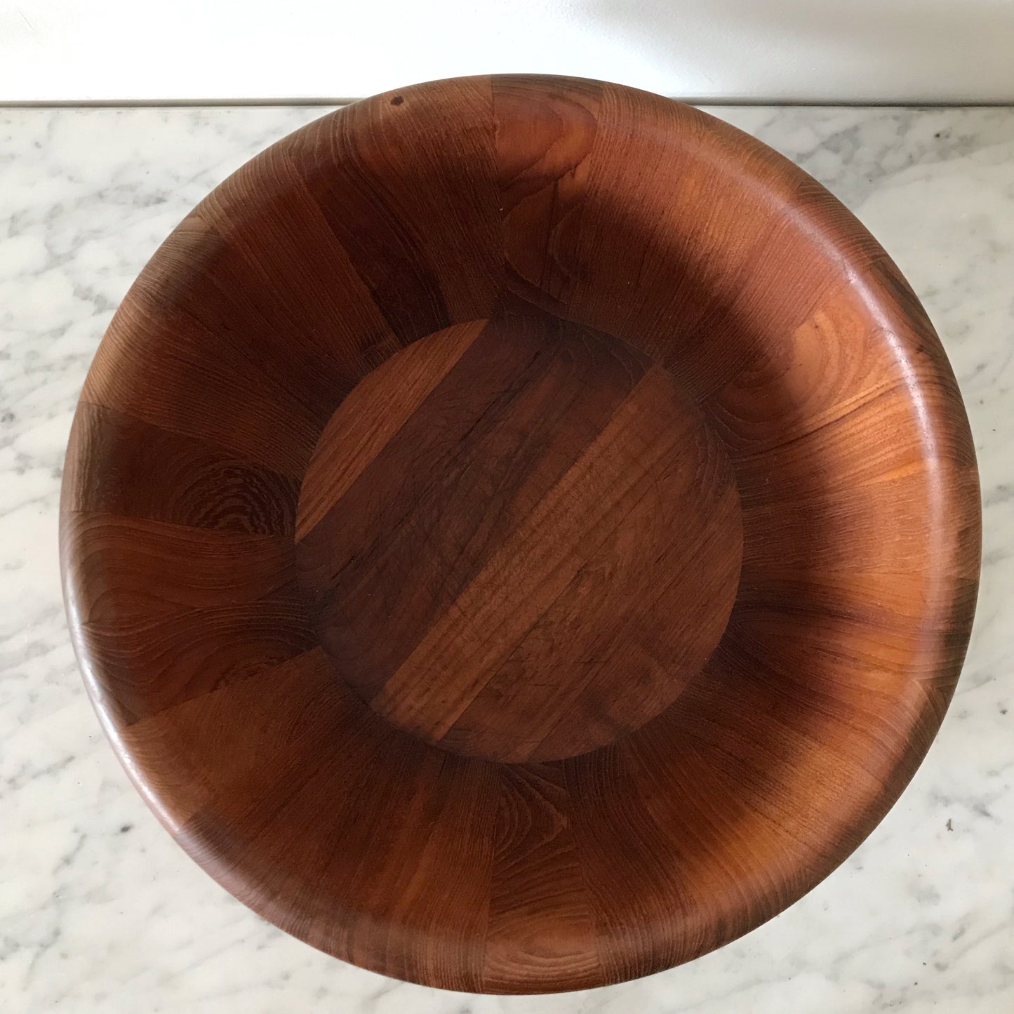 XL Vintage Turned Wood Serving Bowl