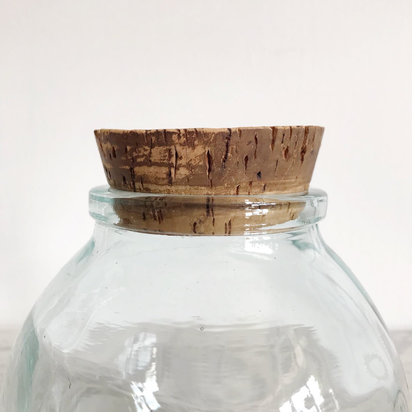 Vintage Blue Glass Jar with Cork Lid