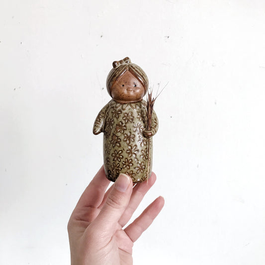 Vintage Ceramic Woman Vase Figure