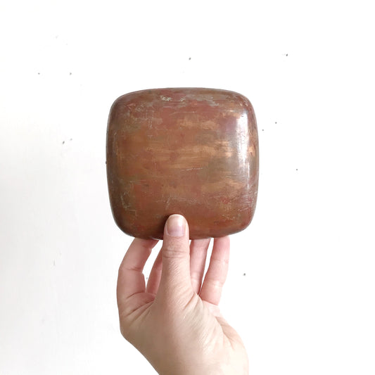 Copper & Green Enamel Confetti Dish / Tray