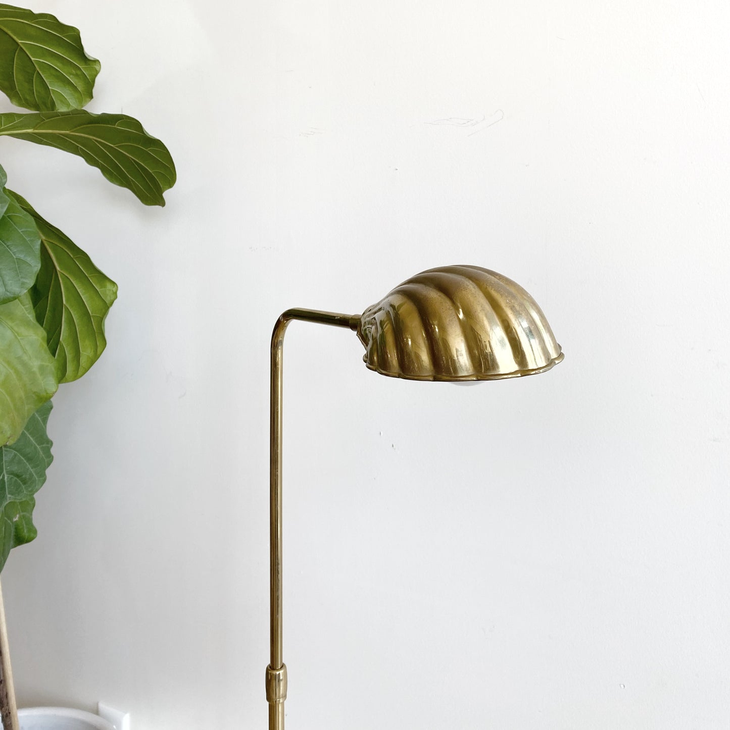 Vintage Brass Shell Floor Lamp