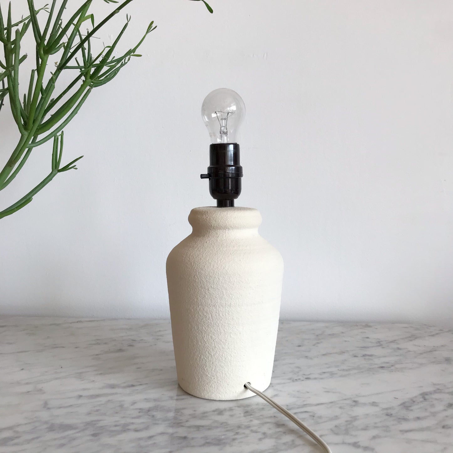 Petite Textured Ivory Ceramic Lamp Base