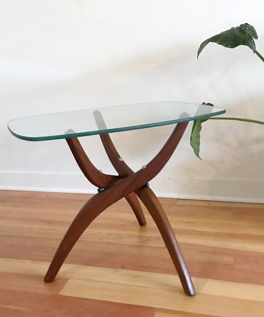 Walnut + Glass Side Table by Forest Wilson