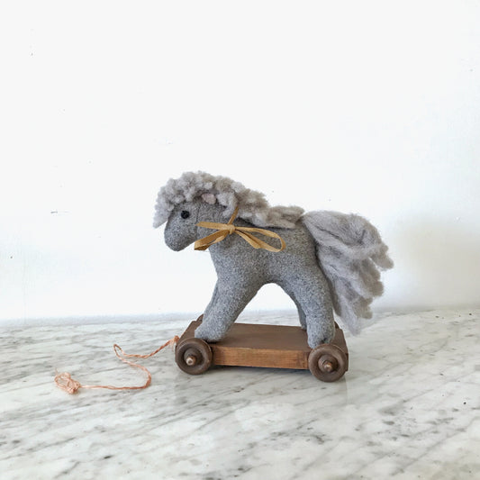 Vintage Handmade Horse Pull Toy