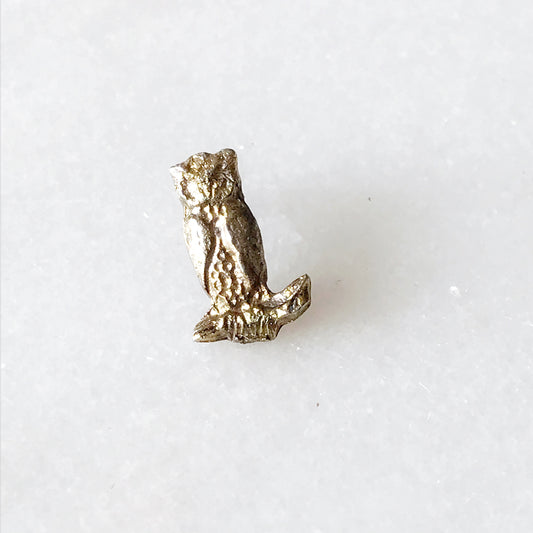 Miniature Vintage Gold Owl Pin