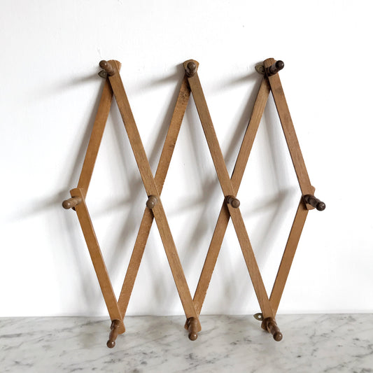 XL Vintage Wooden Accordion Peg Rack