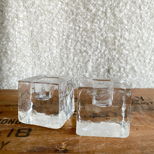 Pair of Crystal Cube Taper Holders