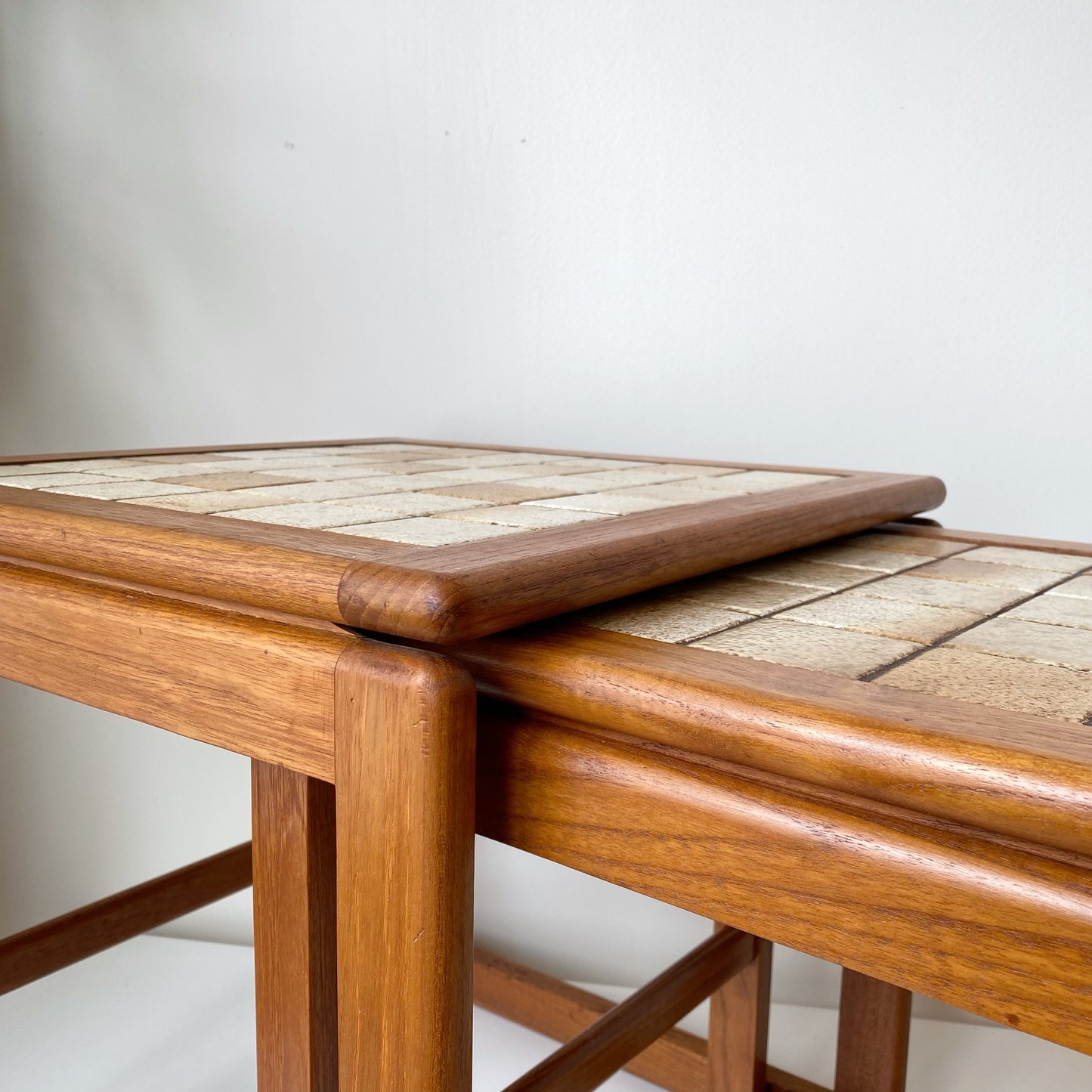 Vintage Teak + Tile Nesting Tables