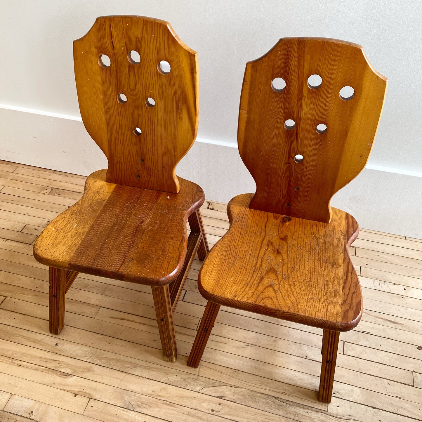 Pair of Vintage Handcrafted Children’s Chairs