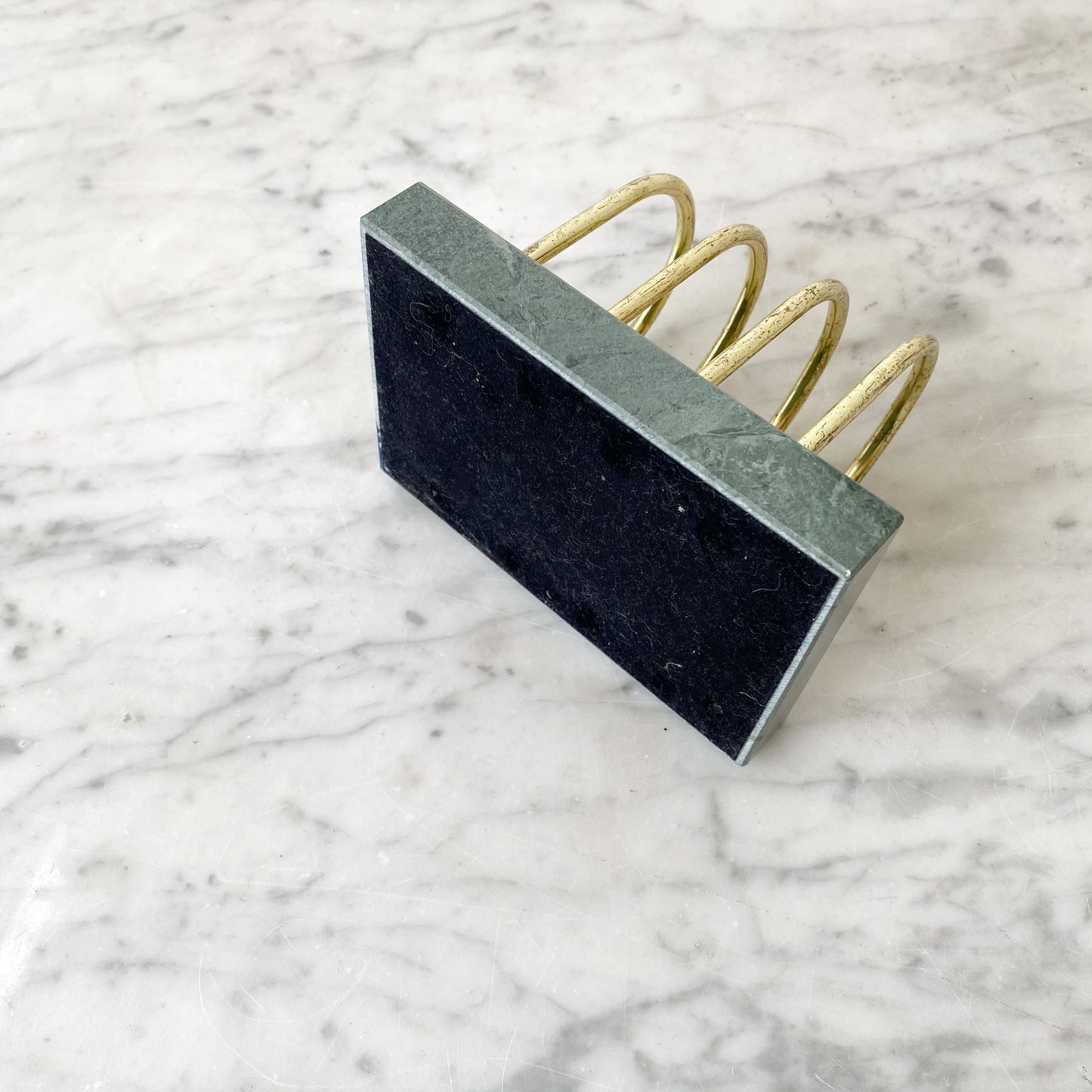 Vintage Marble and Brass Arch Letter Sorter
