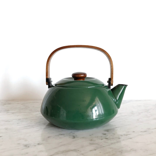 Vintage Green Enamel Kettle