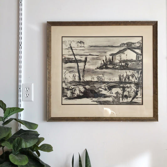 Large-Scale Framed Original Pastel on Paper (28 x 26)