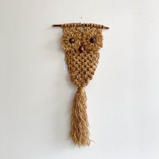 Vintage Brown Macrame Owl