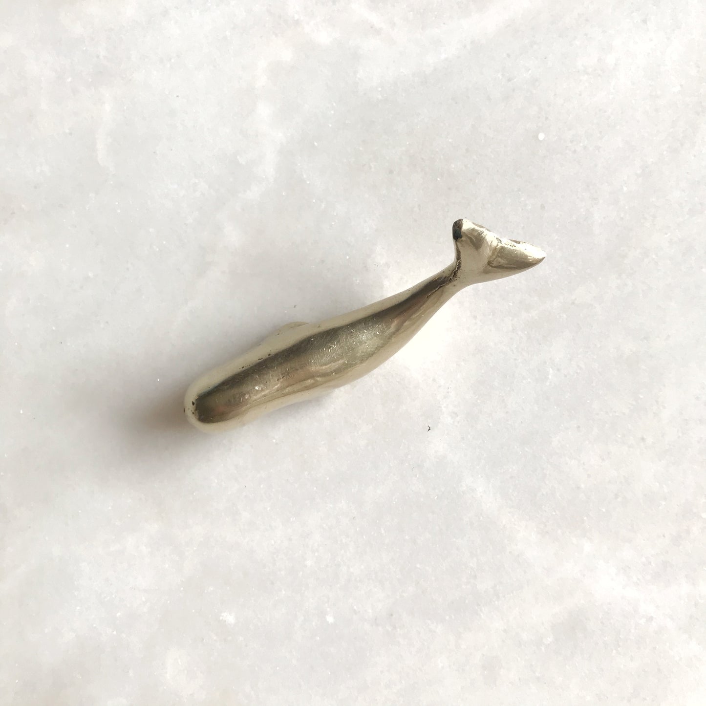 Petite Vintage Solid Brass Whale