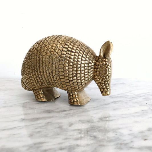 RESERVED: XL Vintage Brass Armadillo Bookend / Doorstop