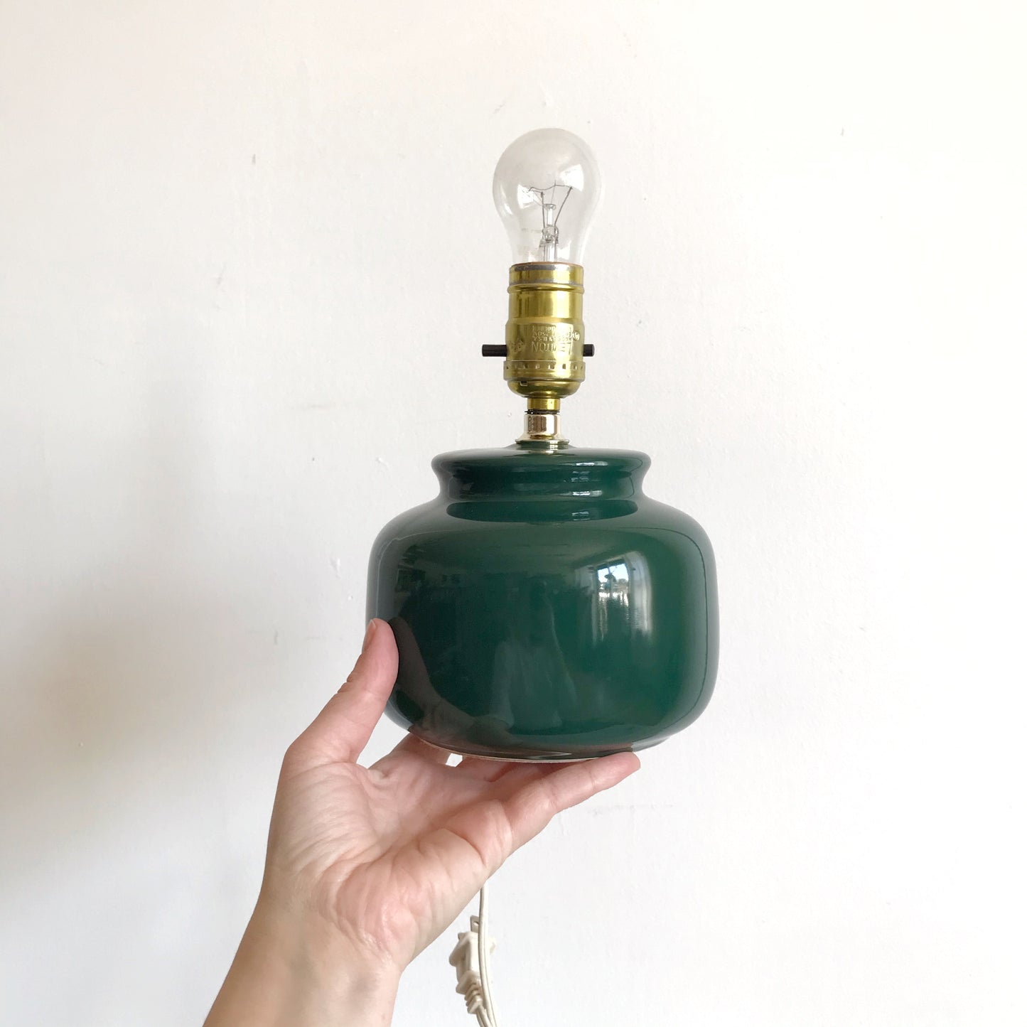Small Vintage Ceramic Lamp with Shade