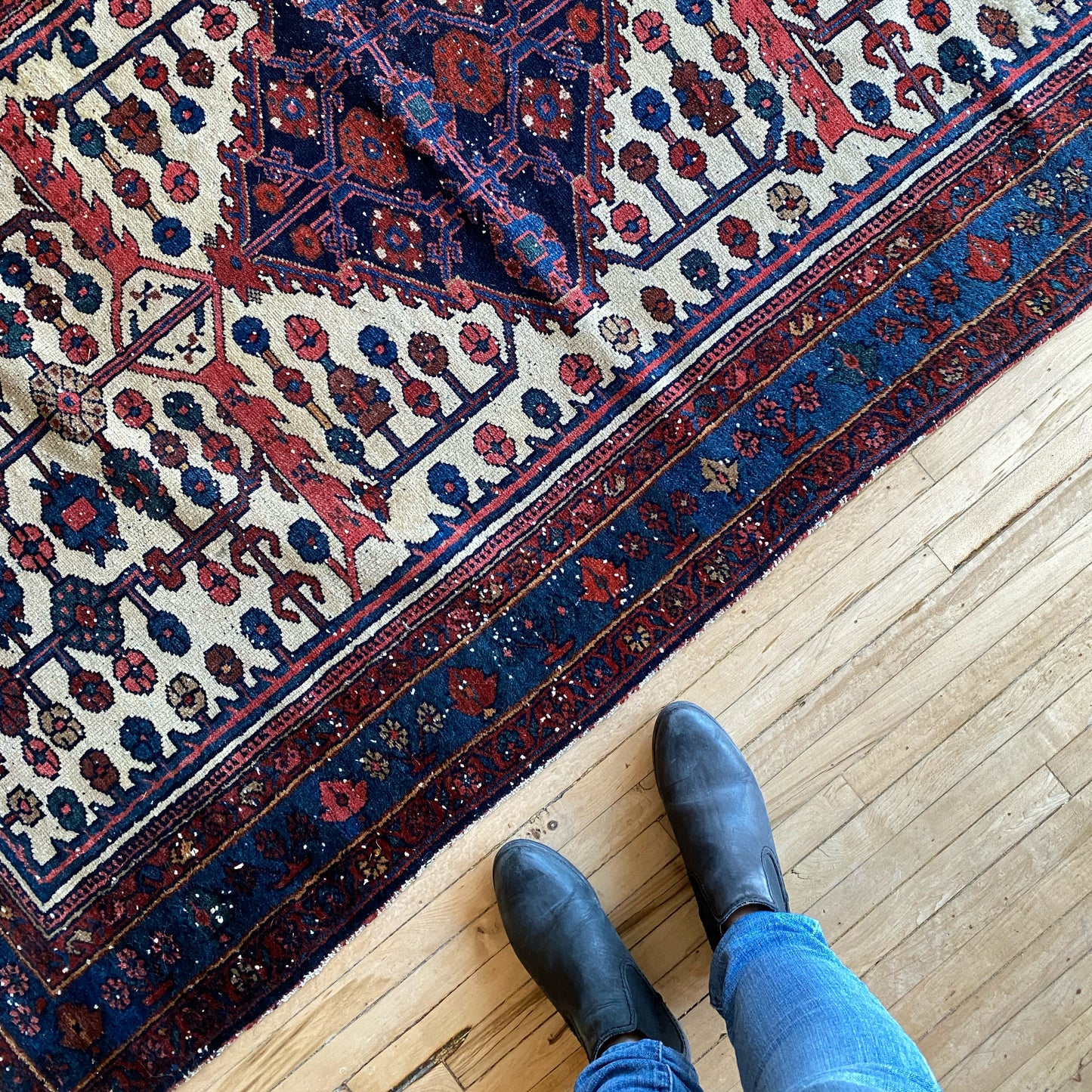 Vintage Hand-knotted Wool Rug (3’8” x 6’8”)