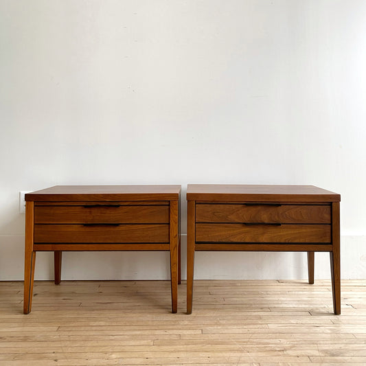 Pair of Vintage Lane Tuxedo Nightstands, Restored