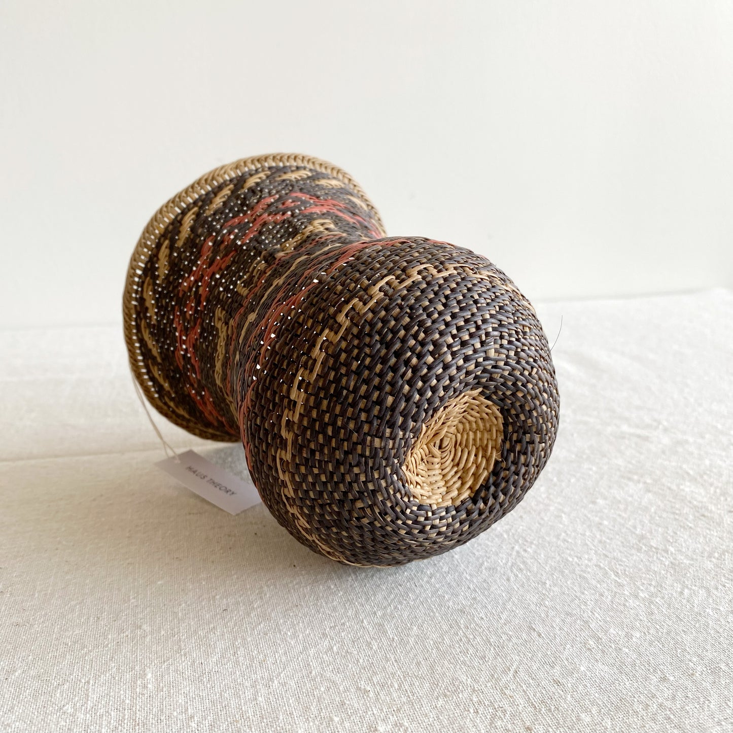 Vintage Woven Rattan Vase, 5.75”