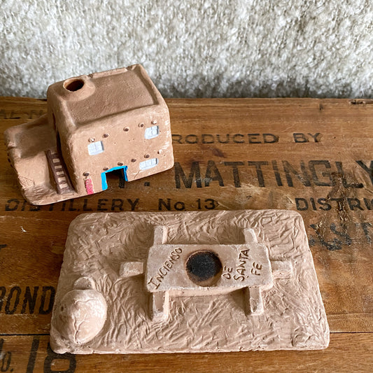 Found Clay House Cone Incense Burner