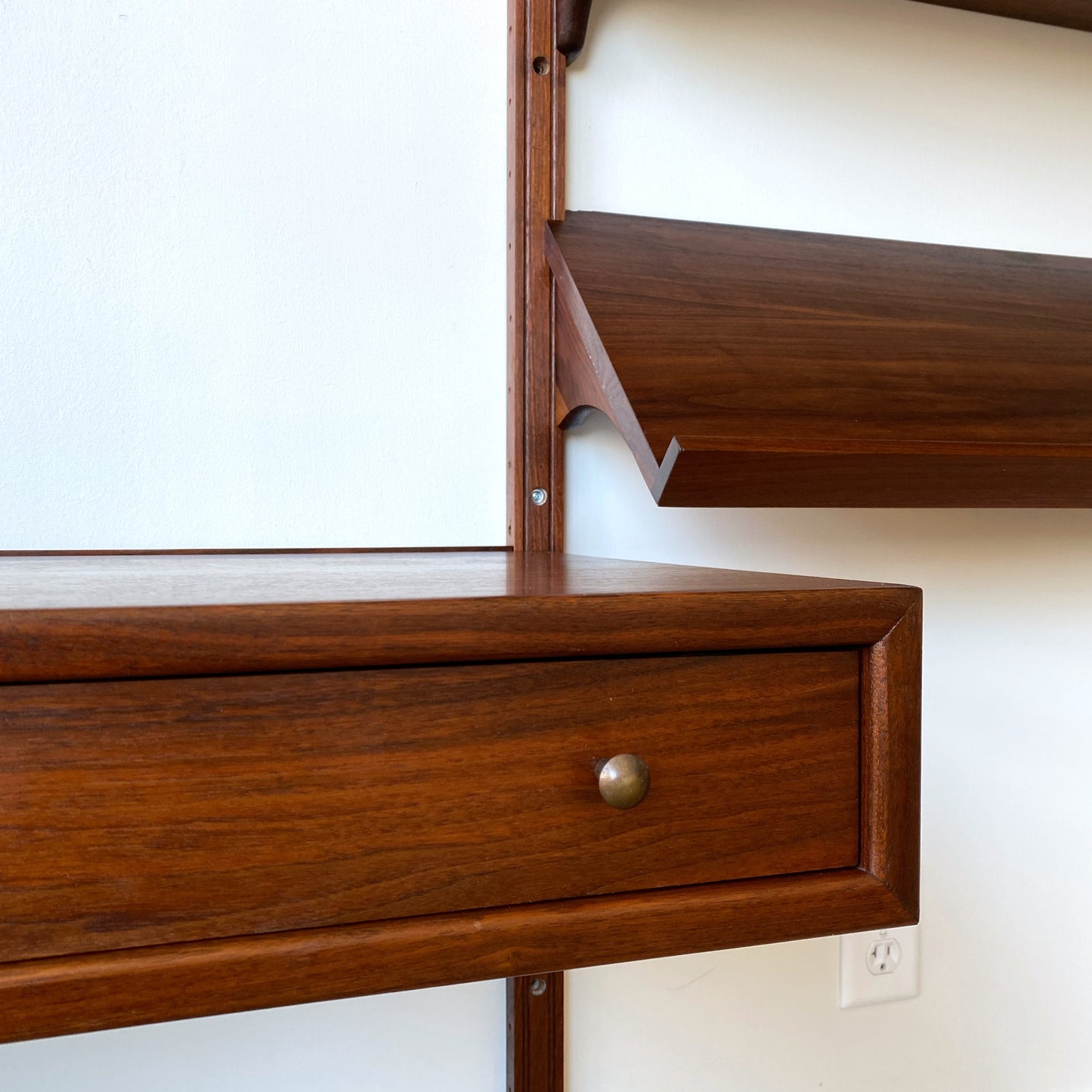 Vintage Mid Century Double Bay Wall Unit