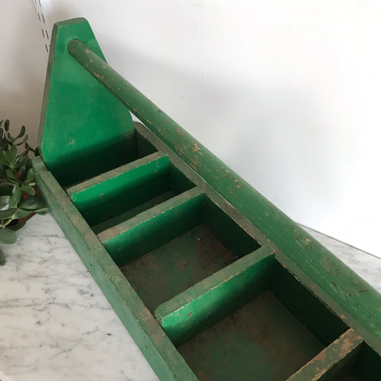 XL Vintage Primitive Wooden Caddy Box, 28.5"