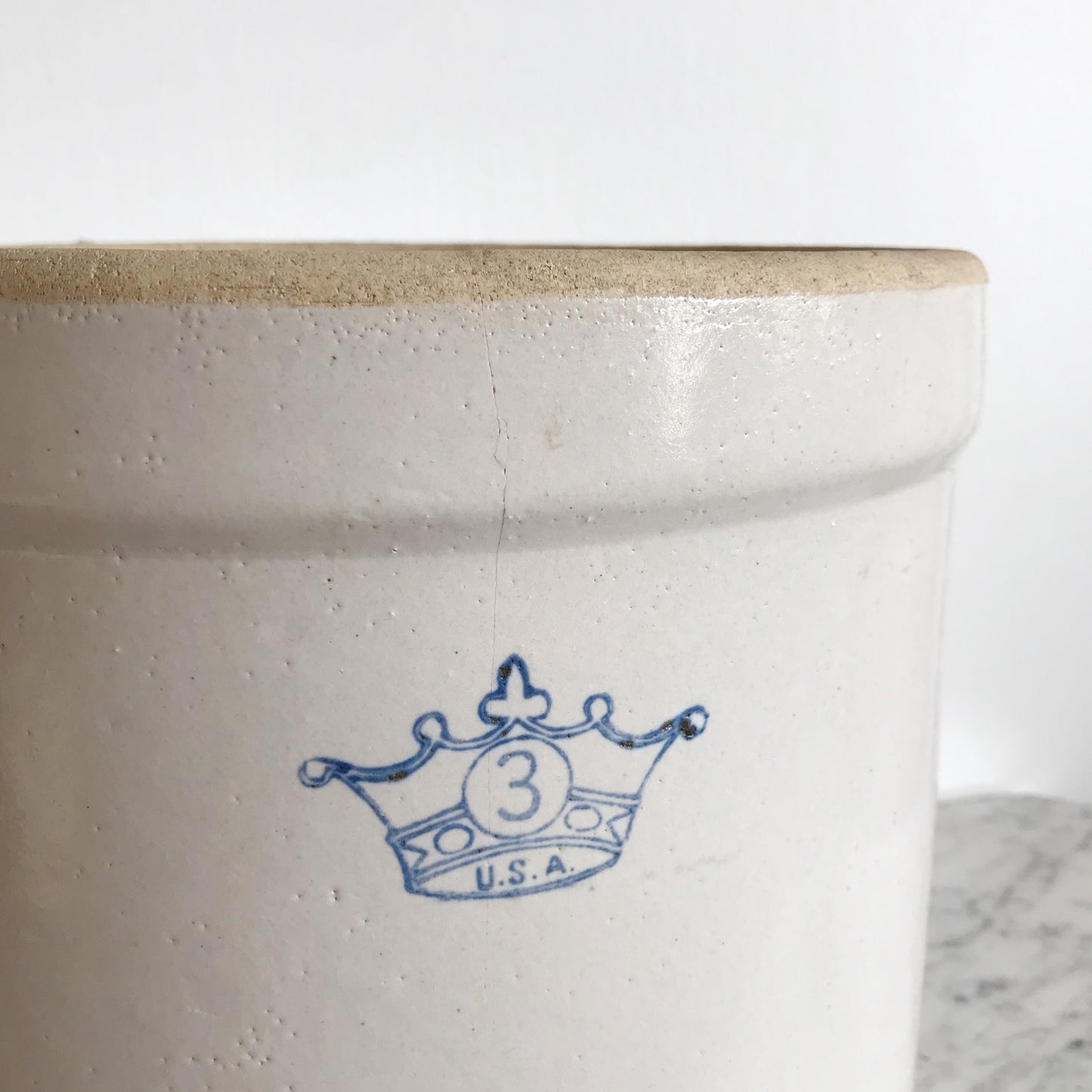 XL Vintage Stoneware Crock, 3 Gallon