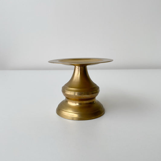 Vintage Brass Pillar Candle Holder