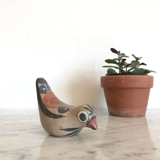 Vintage Hand-painted Clay Bird