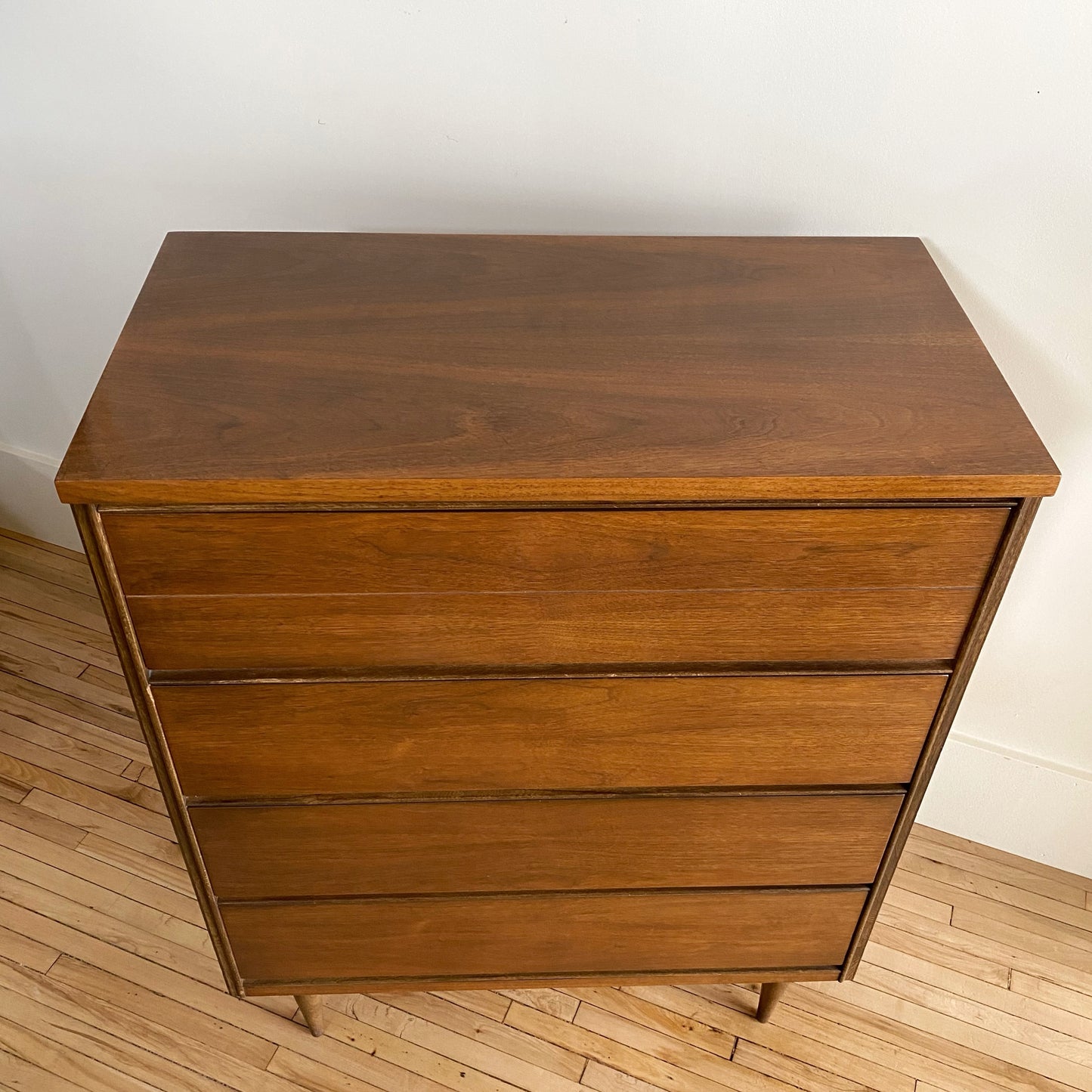 Vintage Mid-Century Tallboy Dresser by Bassett