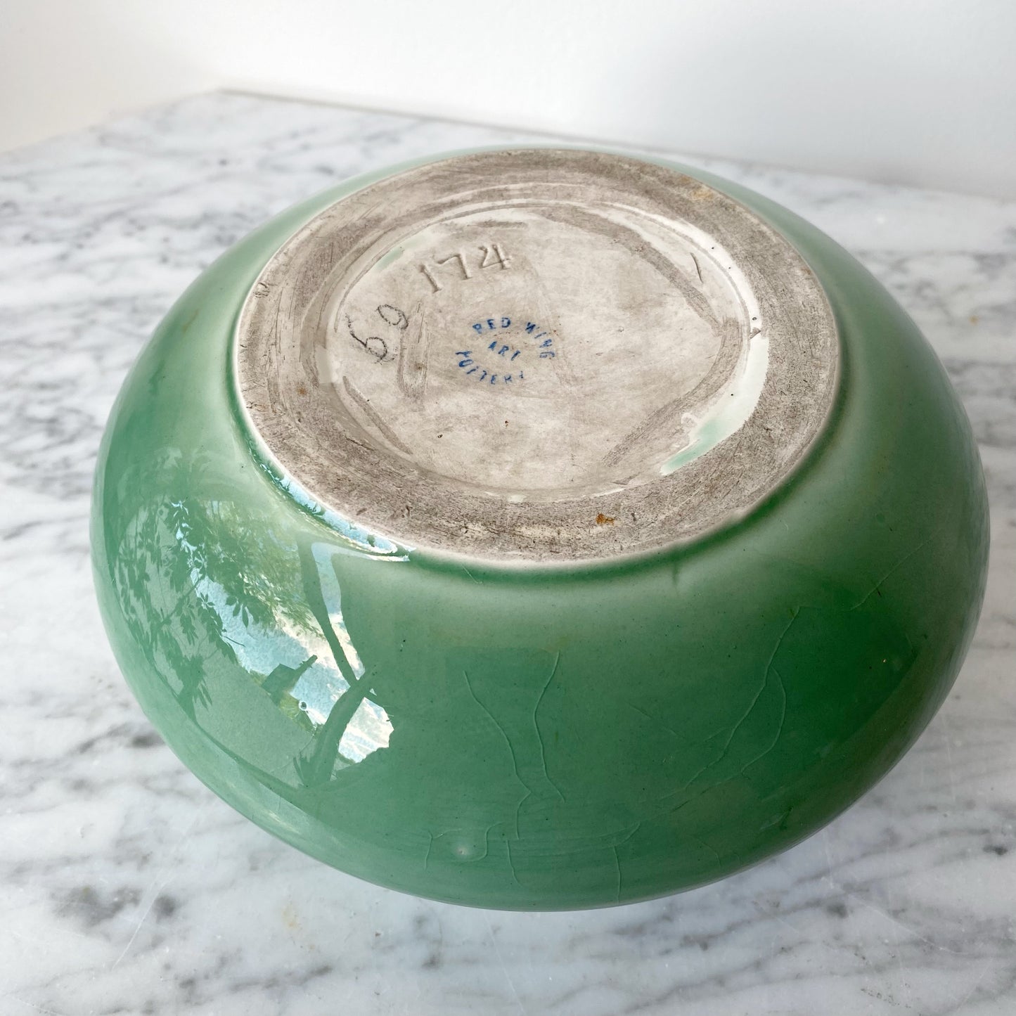 Vintage Mint Green Ceramic Planter, Red Wing Pottery
