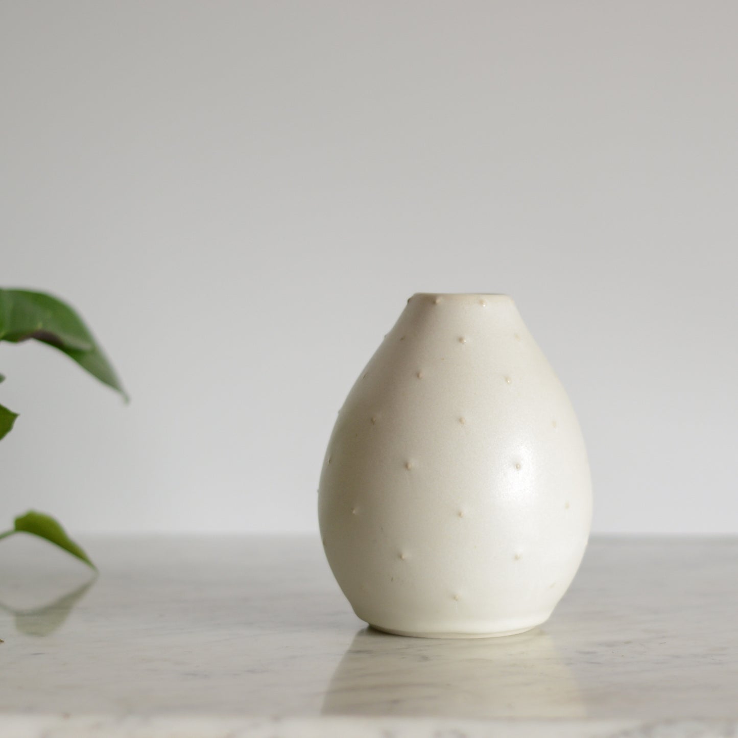 Handcrafted White Nubby Vase