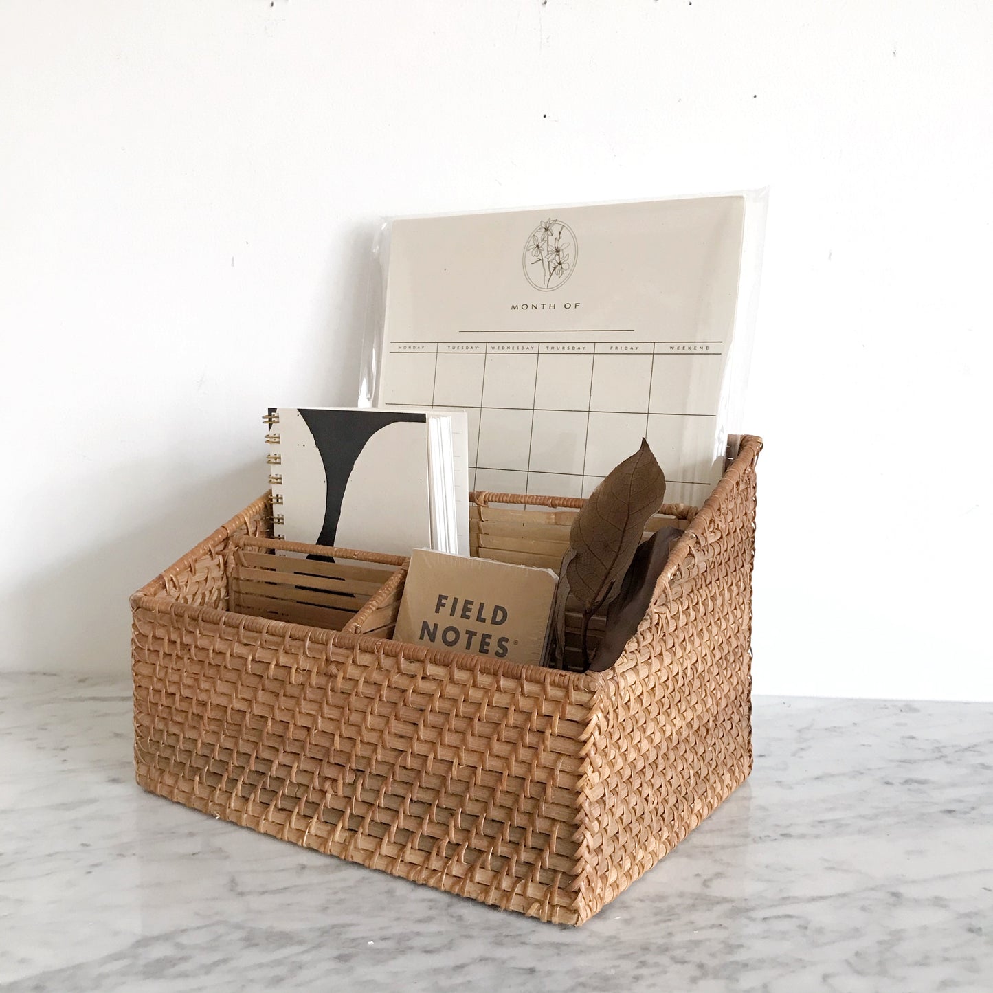 Large Wicker Desk Organizer Sorter