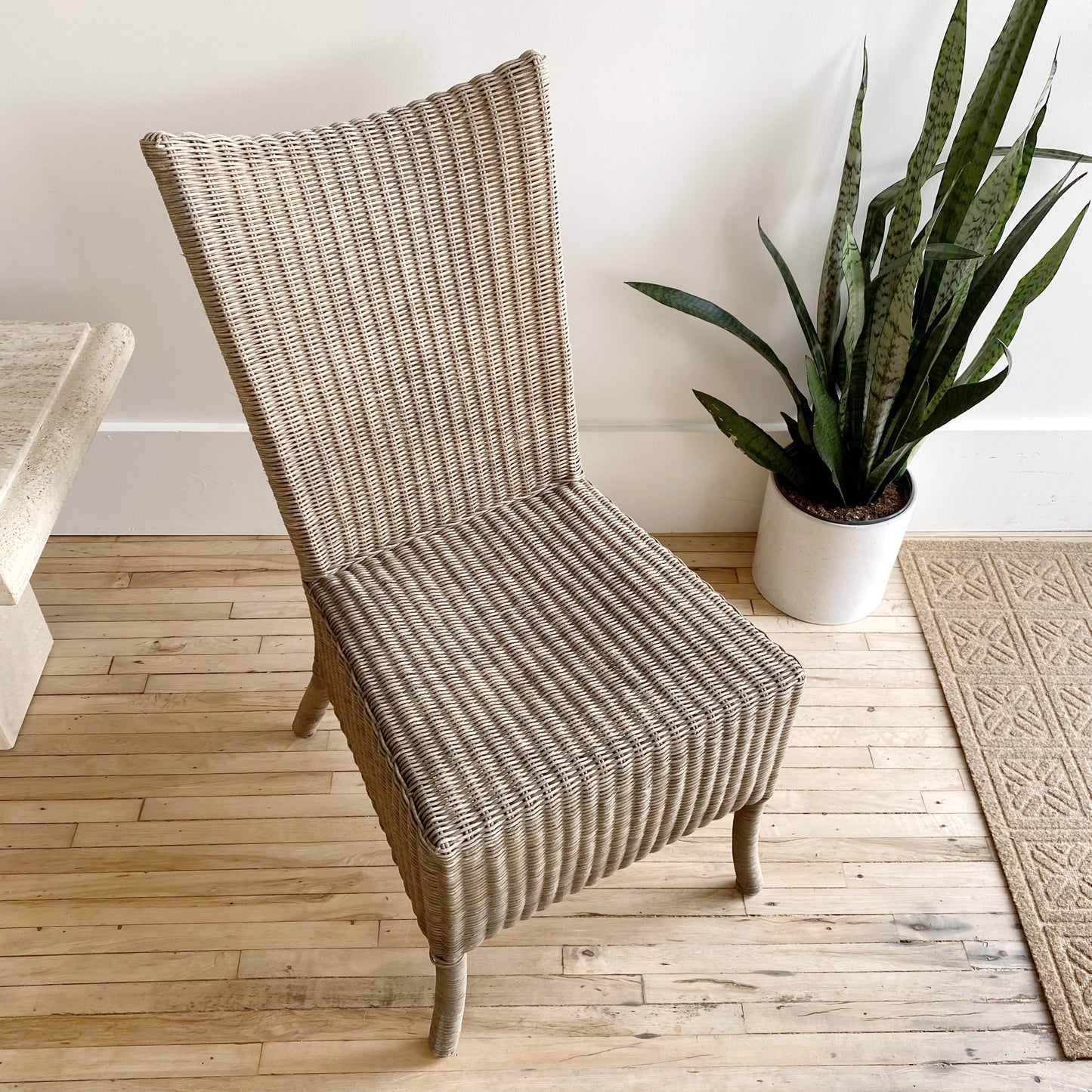 Vintage Sculptural Wicker Chair, Single