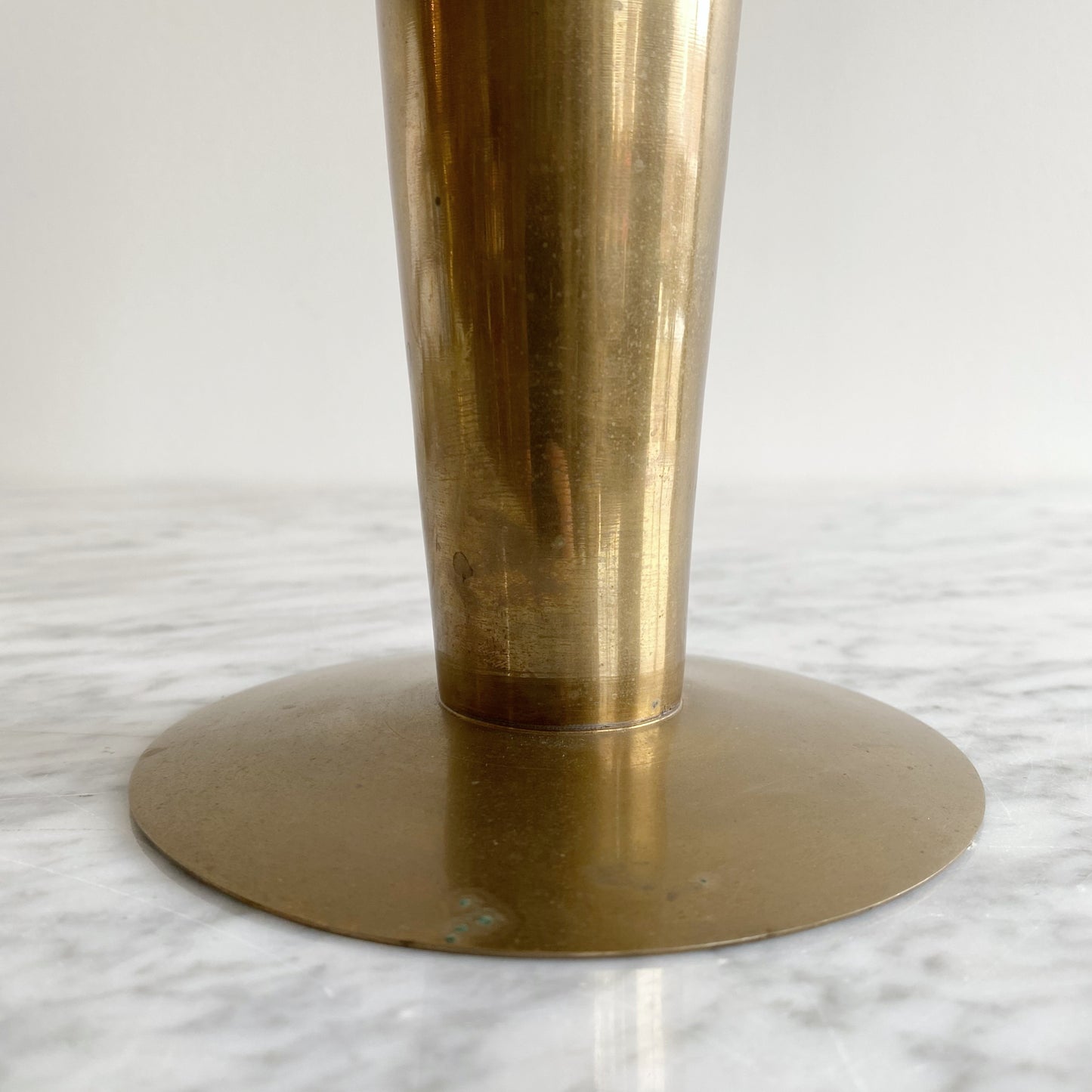 Vintage Minimalist Modern Brass Vase, 10.5”