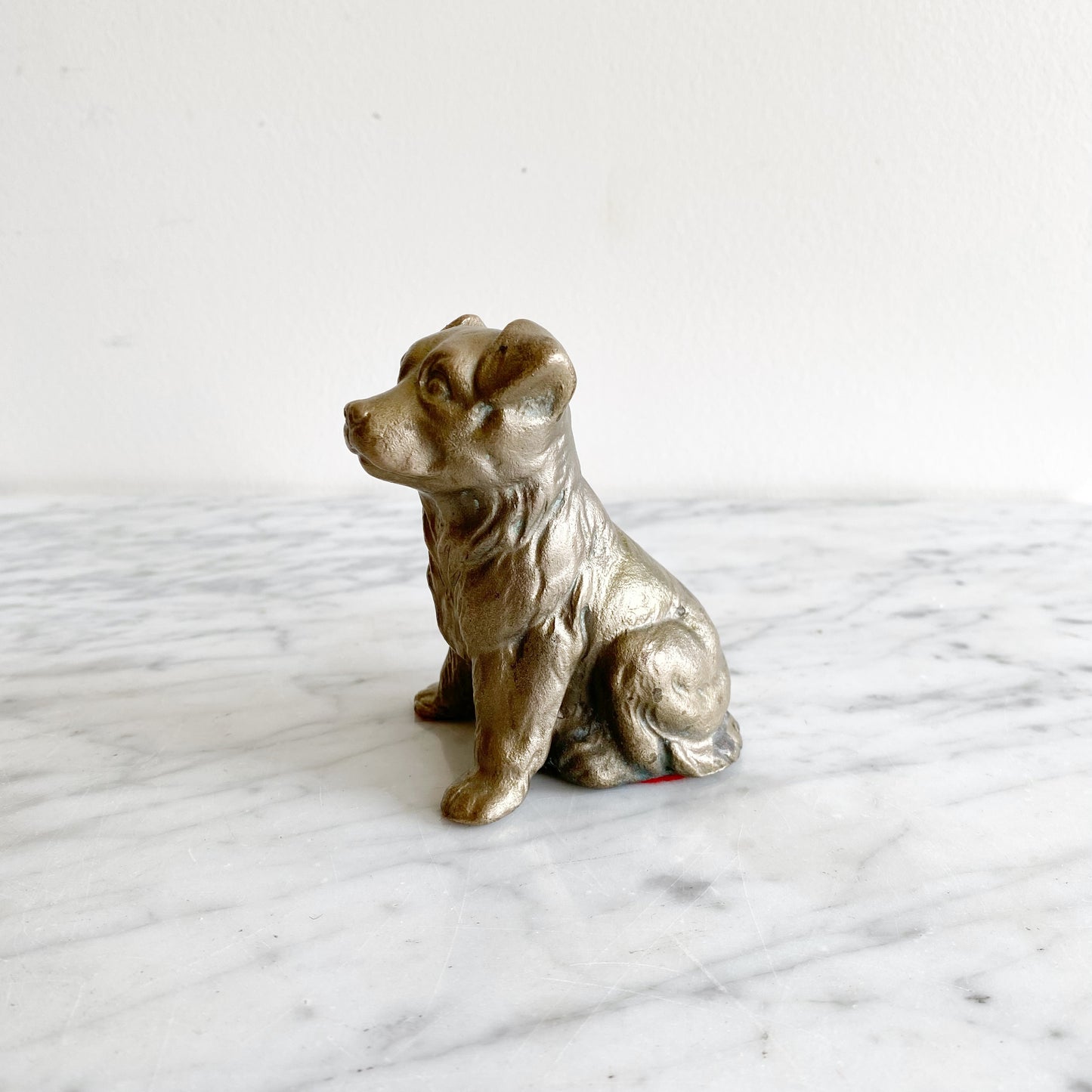 Vintage Bronze Puppy Dog, 4”