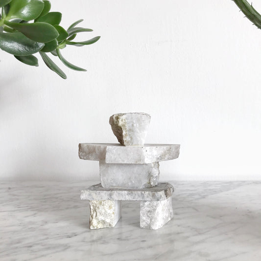 Granite Inukshuk Statue/Bookend, Canada