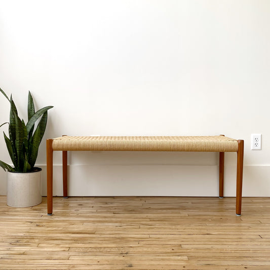 Vintage Danish Woven Bench