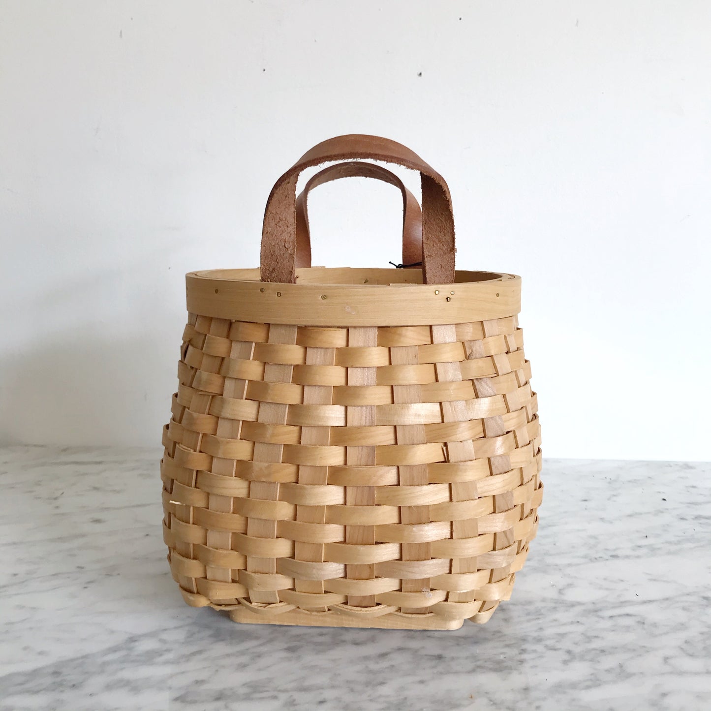 Vintage Woven Wood Basket