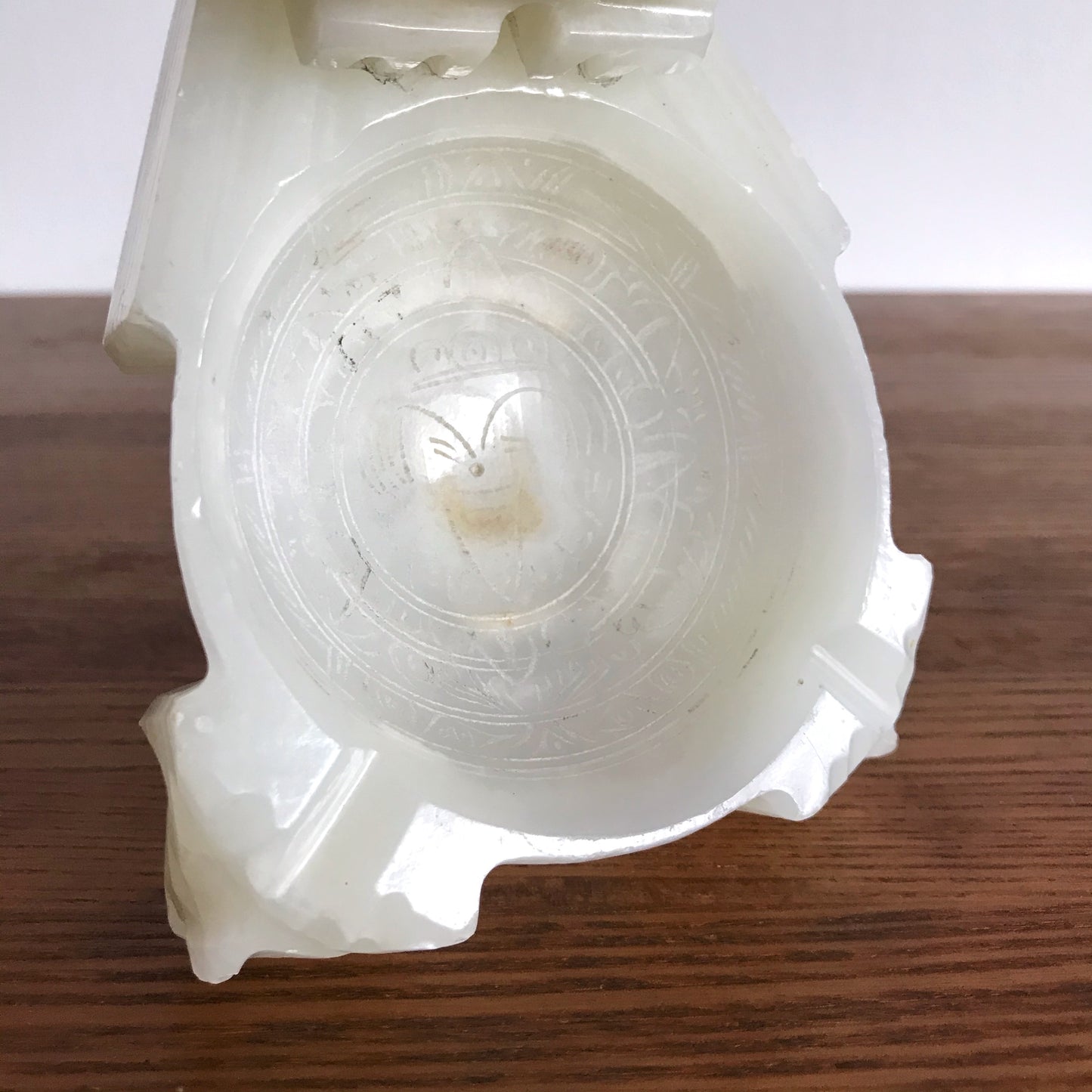 Vintage Carved Onyx Ashtray with Guy