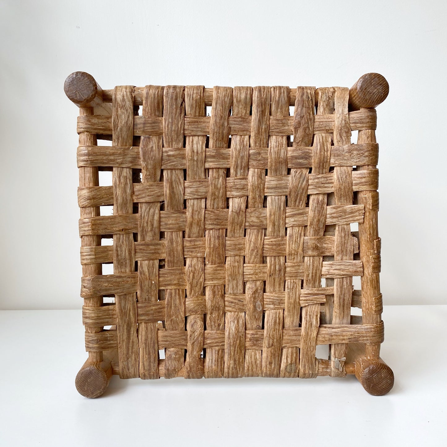 Antique Handcrafted Heirloom Woven Stool
